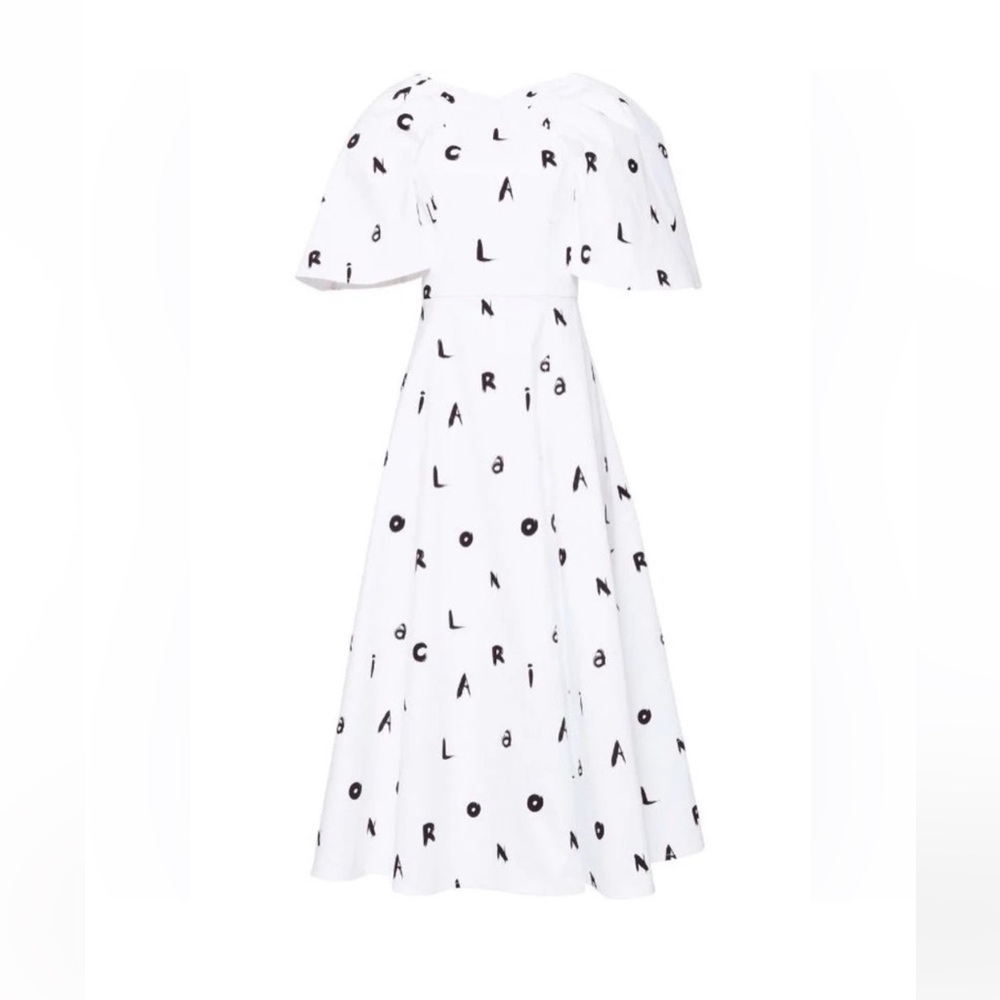 Carolina Herrera logo-print wide- sleeve dress